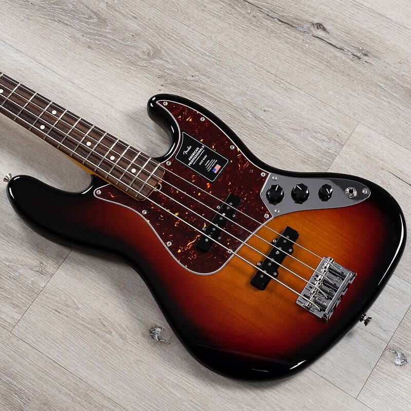 

Fender American Professional II Jazz Bass, гриф из палисандра, 3 цвета Sunburst