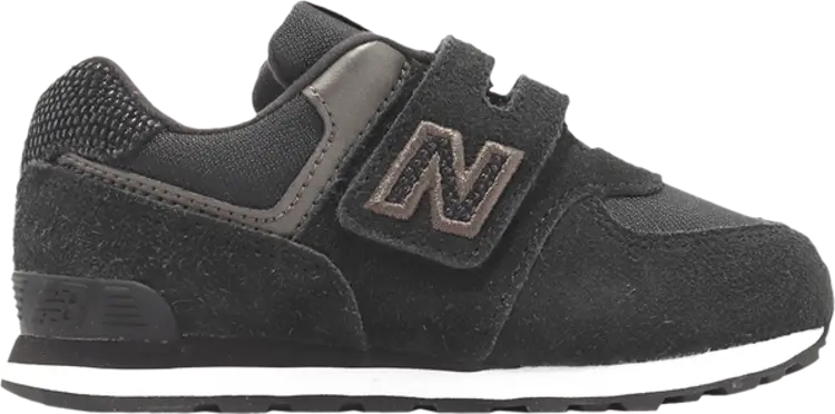 

Кроссовки New Balance 574 Hook & Loop Toddler Wide 'Black Grey', черный