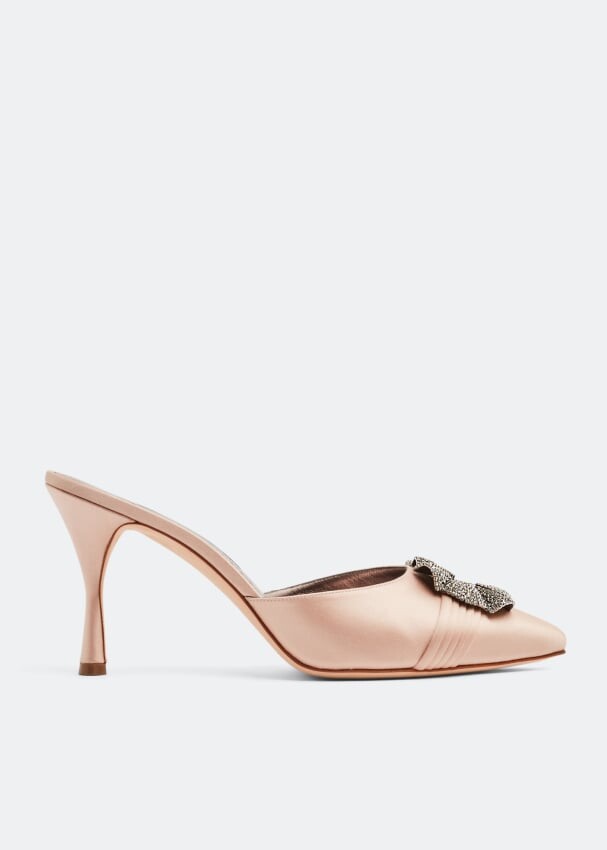 

Мюли MANOLO BLAHNIK Salvora satin mules, розовый