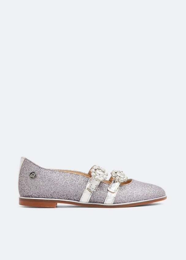

Балетки ANDANINES Crystal buckle ballet flats, серый