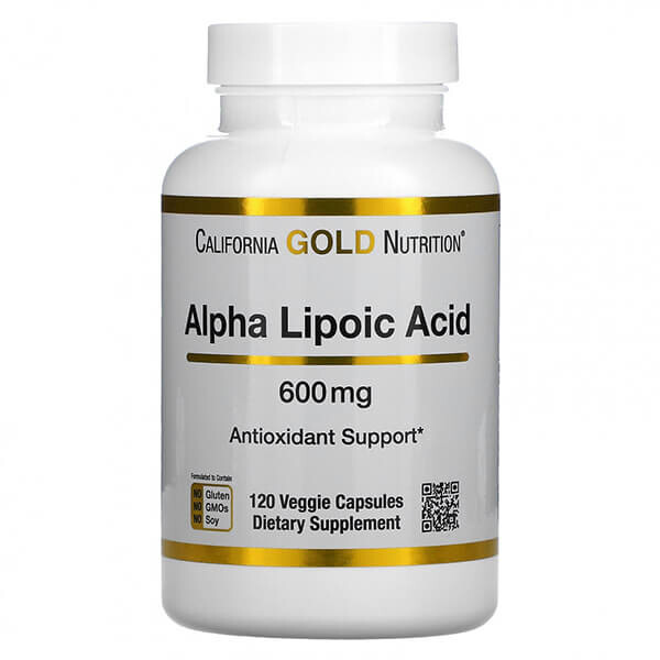 

Альфа-липоевая кислота California Gold Nutrition 600 мг, 120 капсул