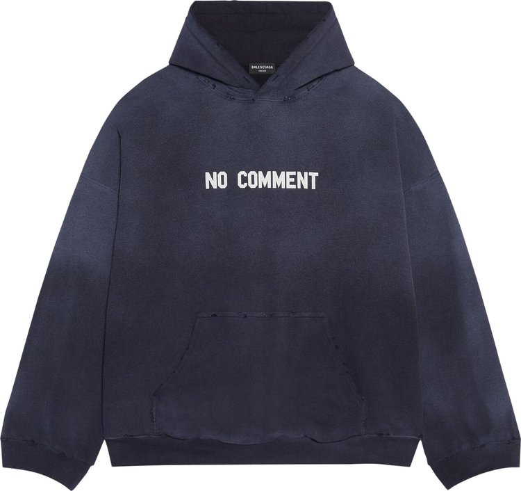 Худи Balenciaga No Comment Hoodie Wide Fit 'Navy Blue', синий - фото