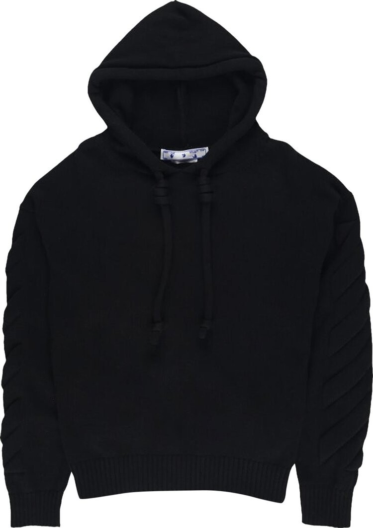 

Худи Off-White 3D Diagonal Knit Hoodie Black, черный