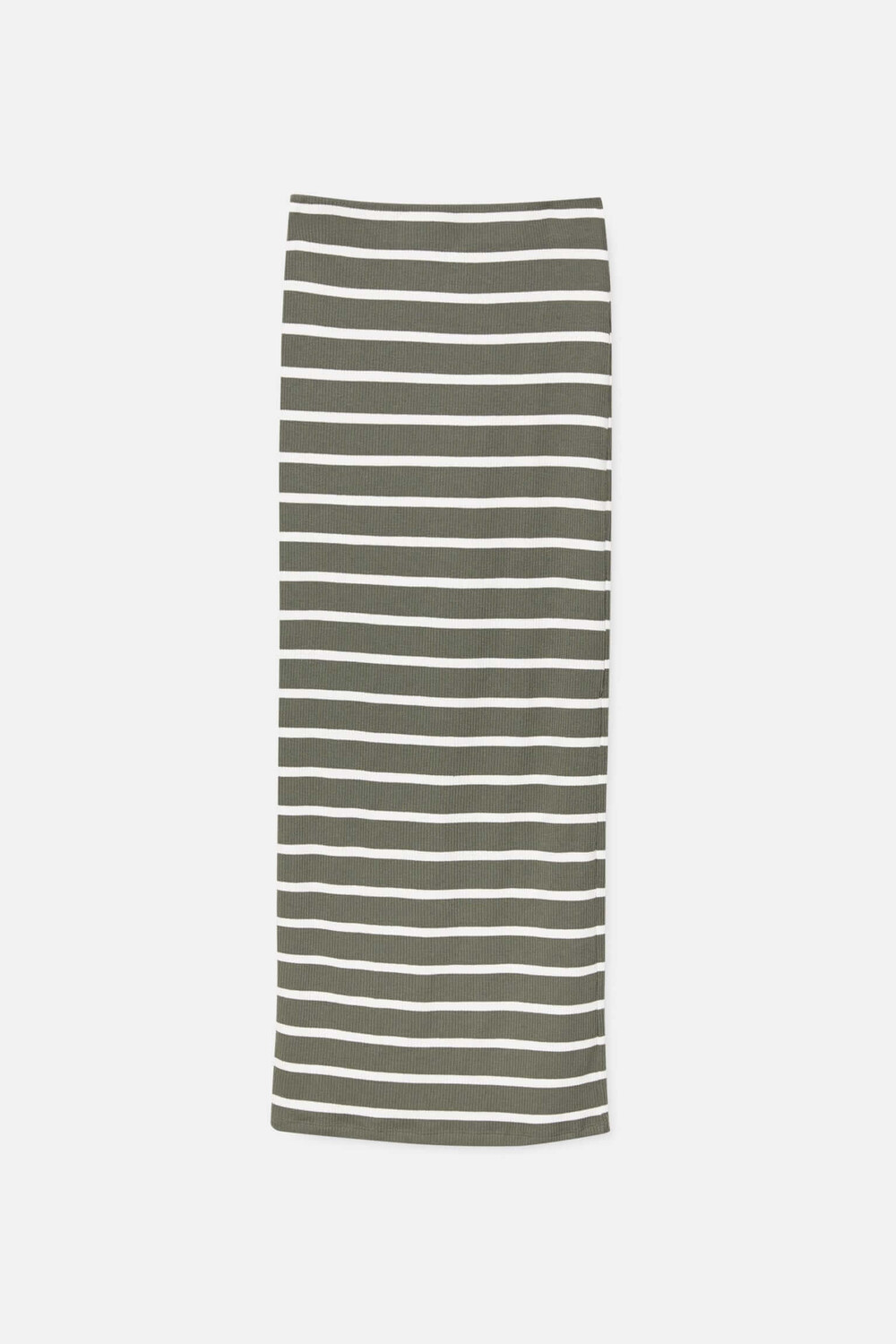 

Юбка Pull&Bear Long Ribbed Striped, хаки/кремовый
