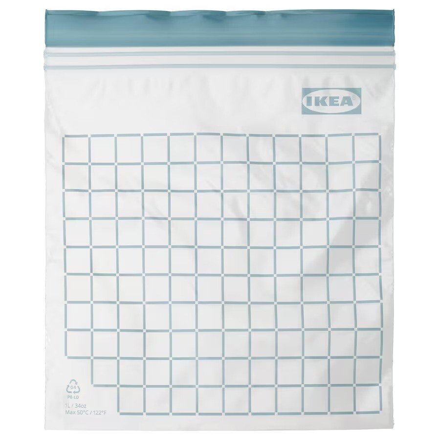 

Пакет для хренения продуктов Ikea Istad Resealable Check Pattern, 1 л, 25 шт