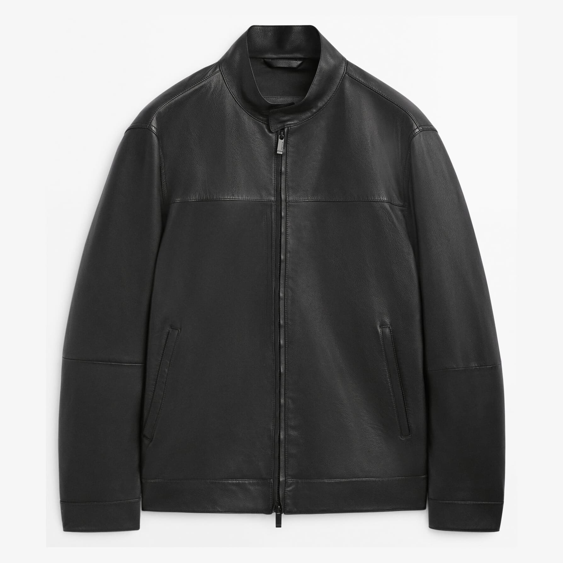 Куртка Massimo Dutti Nappa Leather, черный