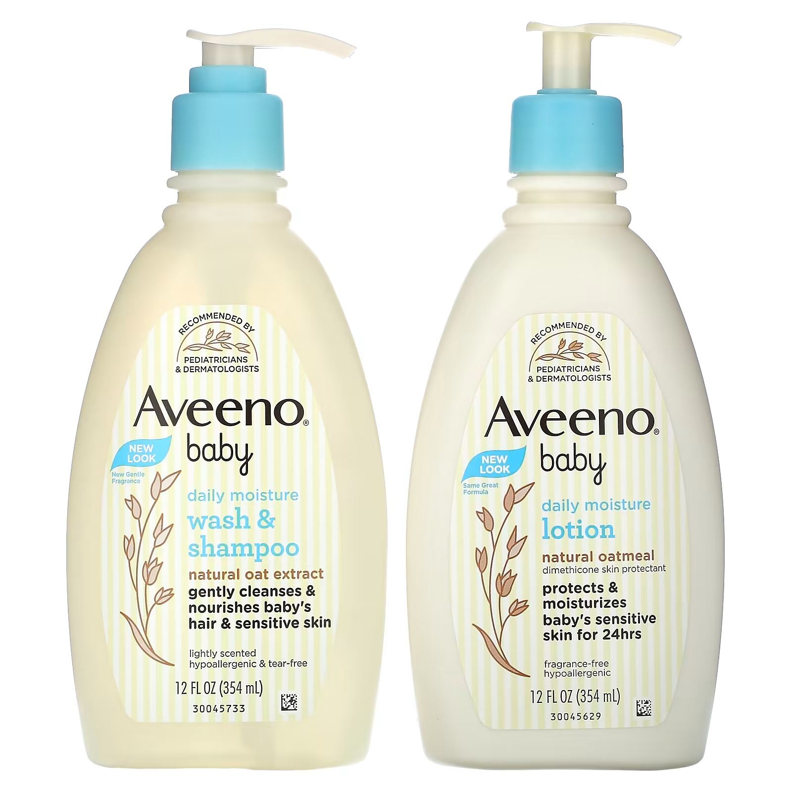 Набор для ухода Aveeno Baby из 2 предметов aveeno ежедневное увлажнение очищающее средство для лица для сухой кожи без отдушек 16 жидк унций 473 мл