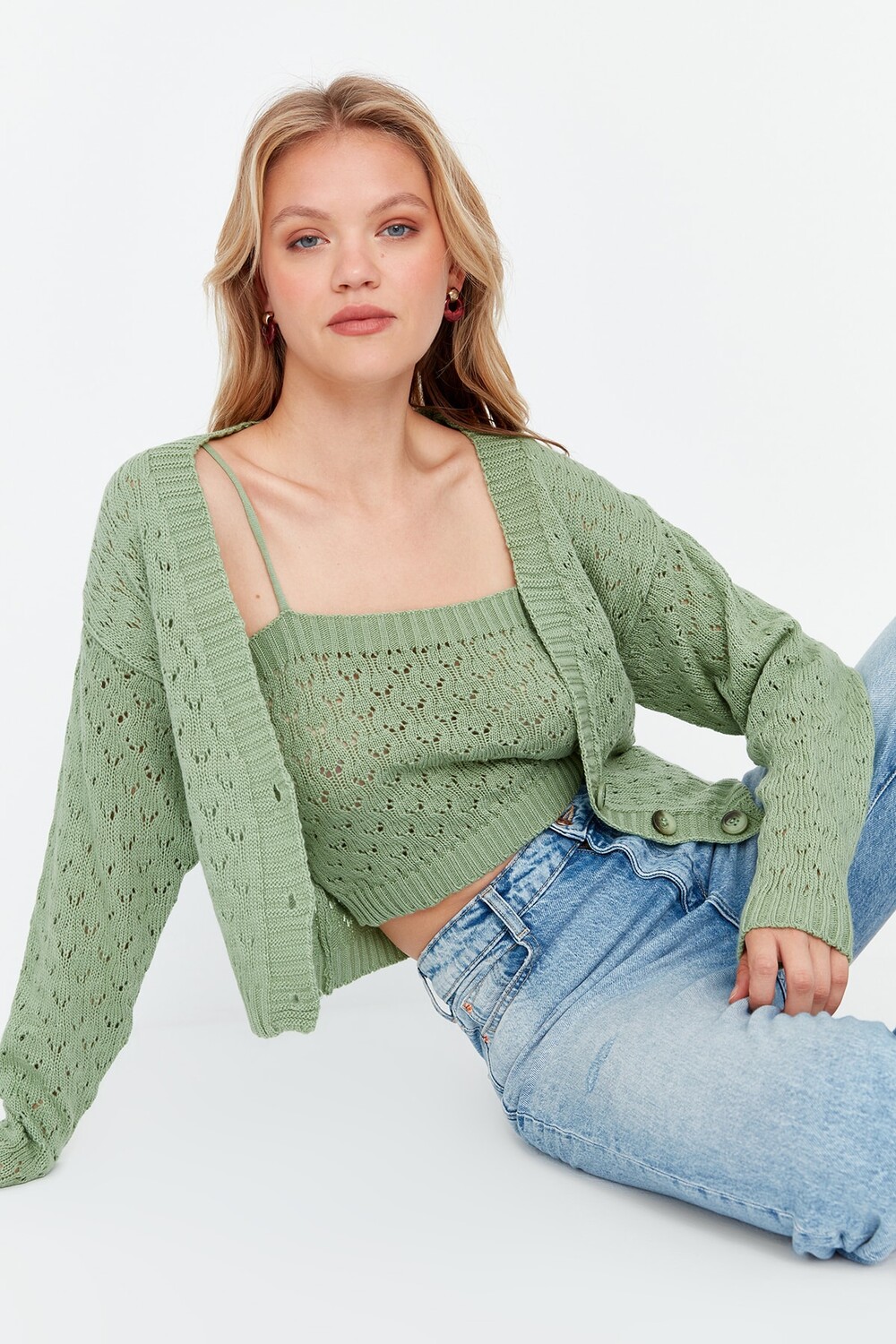 

Кардиган TRENDYOLMİLLA, мятный, Зеленый, Кардиган TRENDYOLMİLLA, мятный