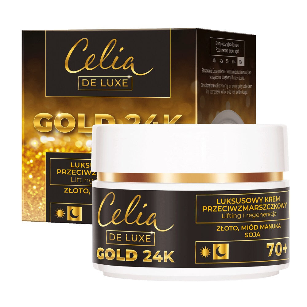 

Celia Крем для лица ночной De Luxe Gold 24K 70+ 50мл