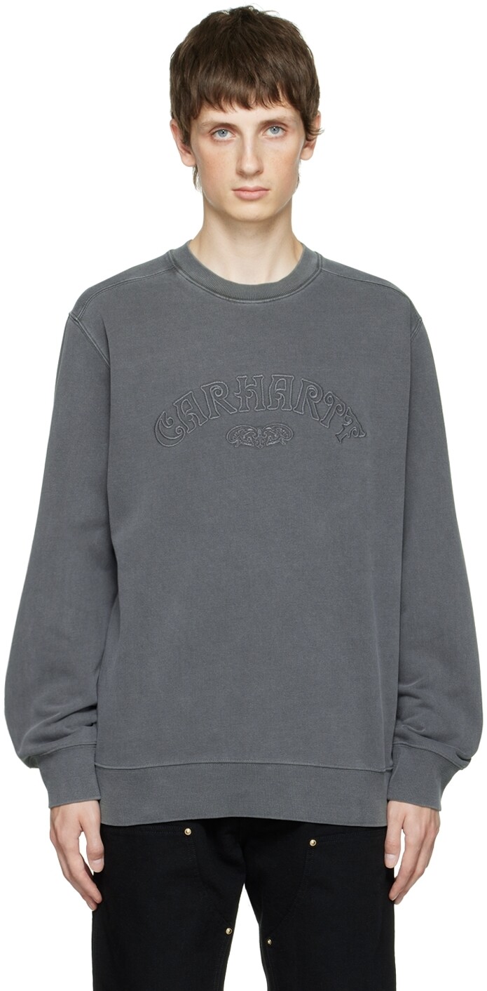 

Серая толстовка, окрашенная в готовом виде Carhartt Work In Progress
