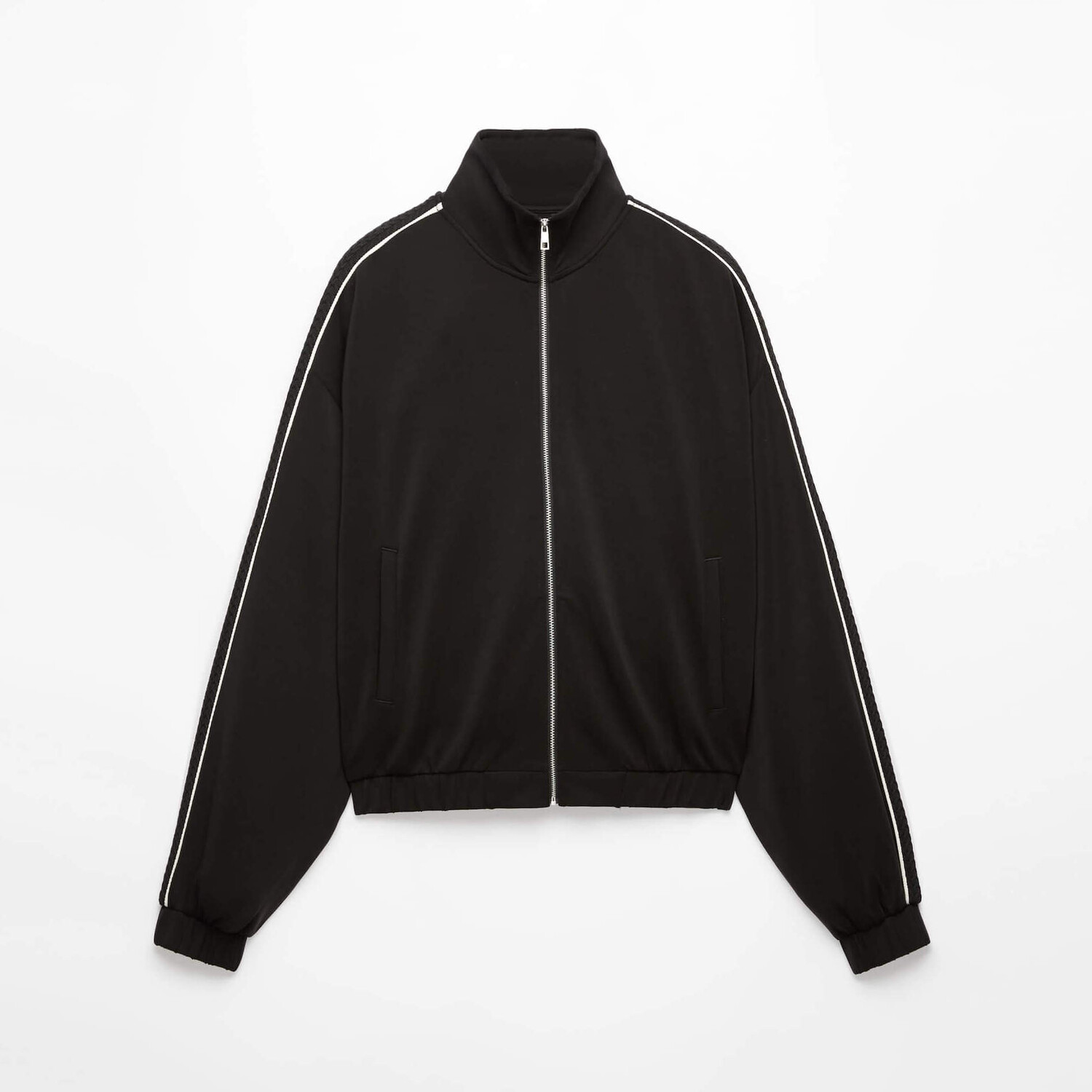 

Бомбер Oysho Side Applique Modal, черный