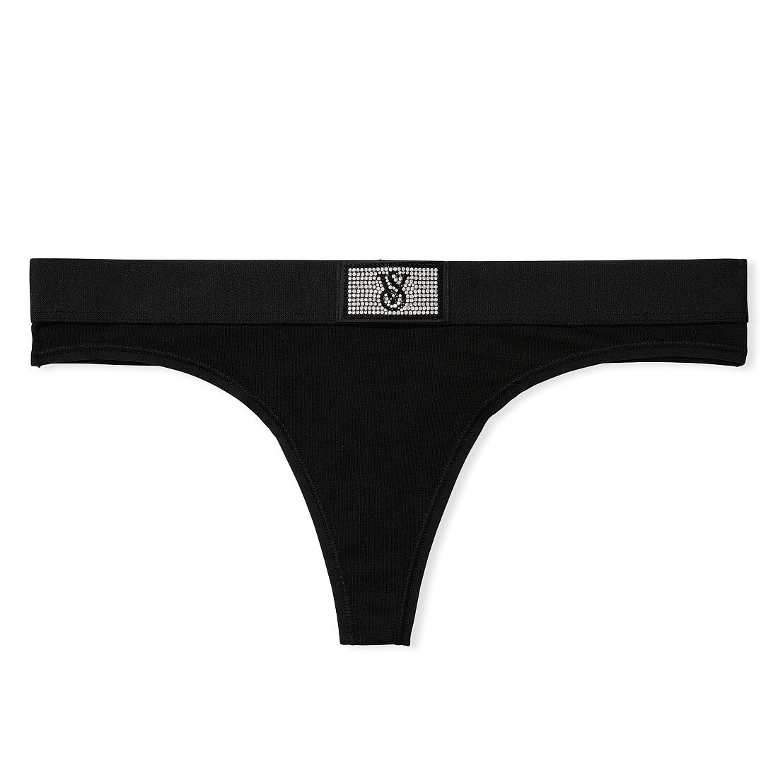 

Трусы Victoria's Secret Logo Cotton Thong Shine Patch, черный