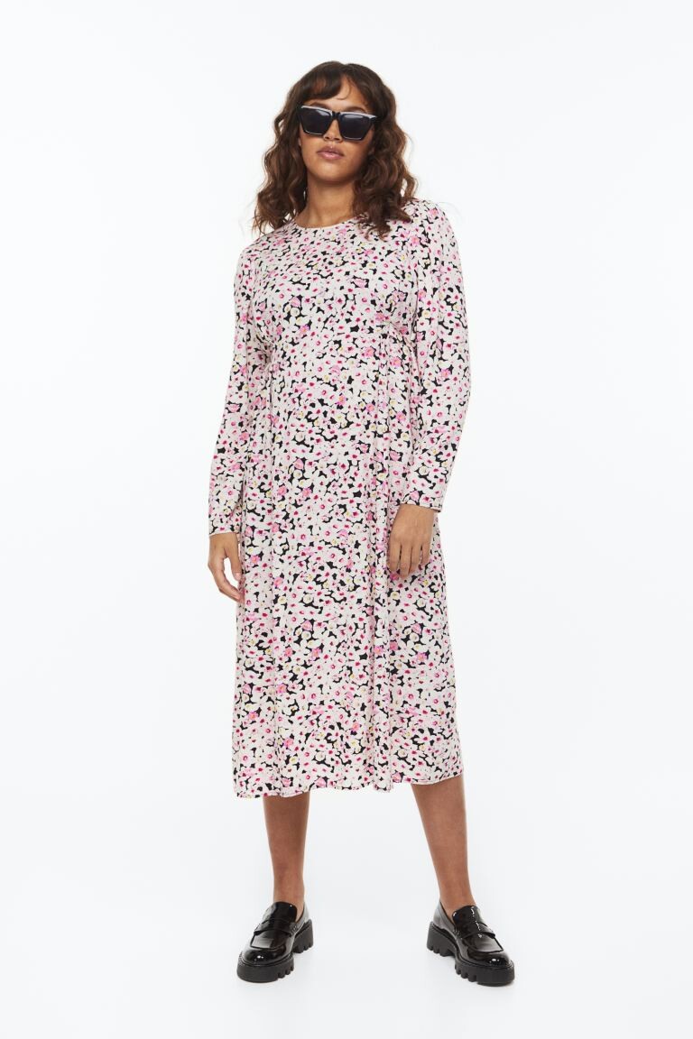

МАМА Платье с поясом H&M, светло-розовый/маленькие цветы
