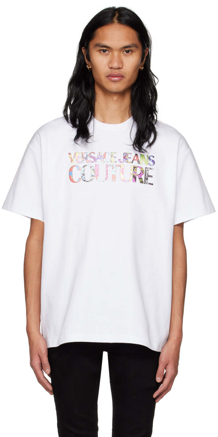 

Белая футболка с принтом Versace Jeans Couture, Белый