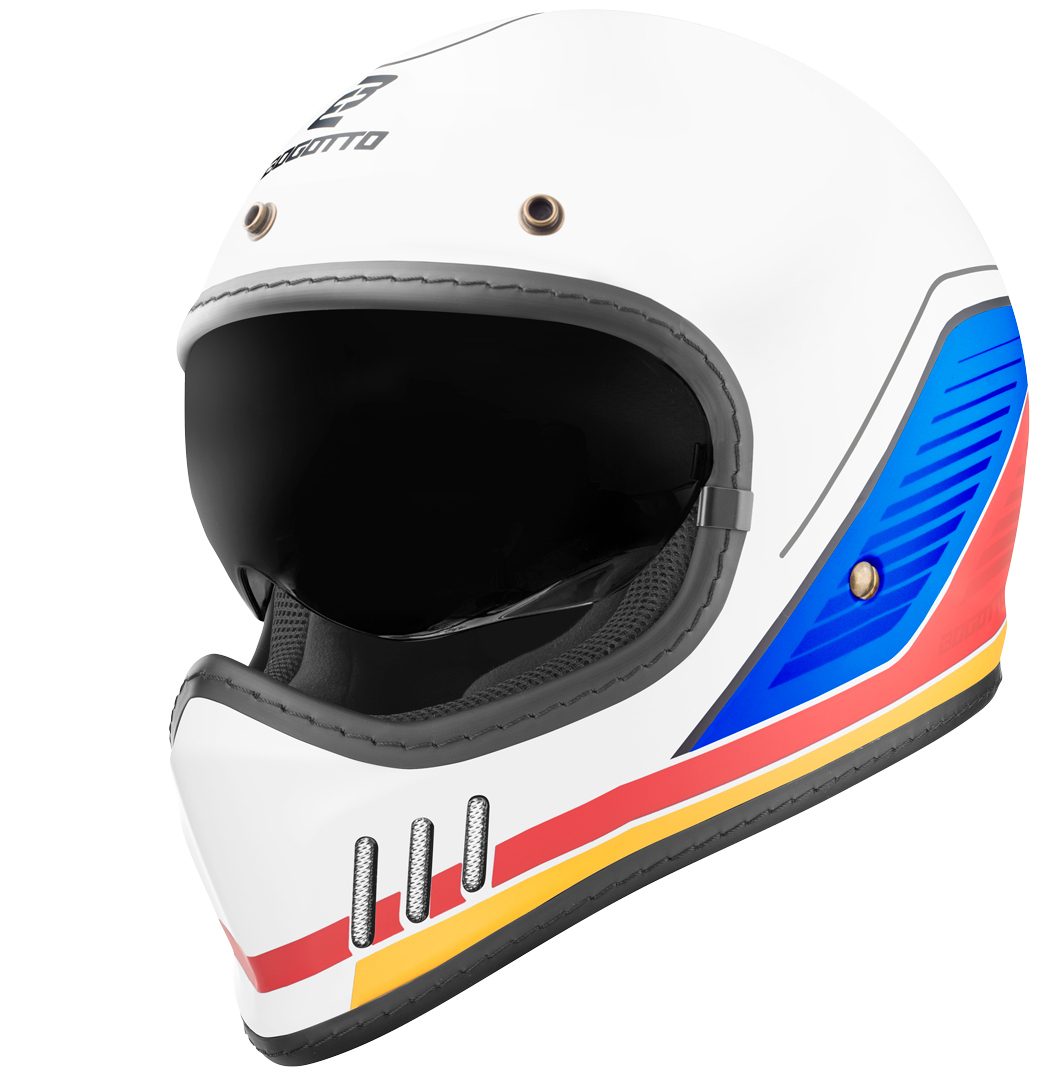 Кросс-шлем Bogotto FF980 EX-R с солнцезащитным козырьком, белый/синий/красный