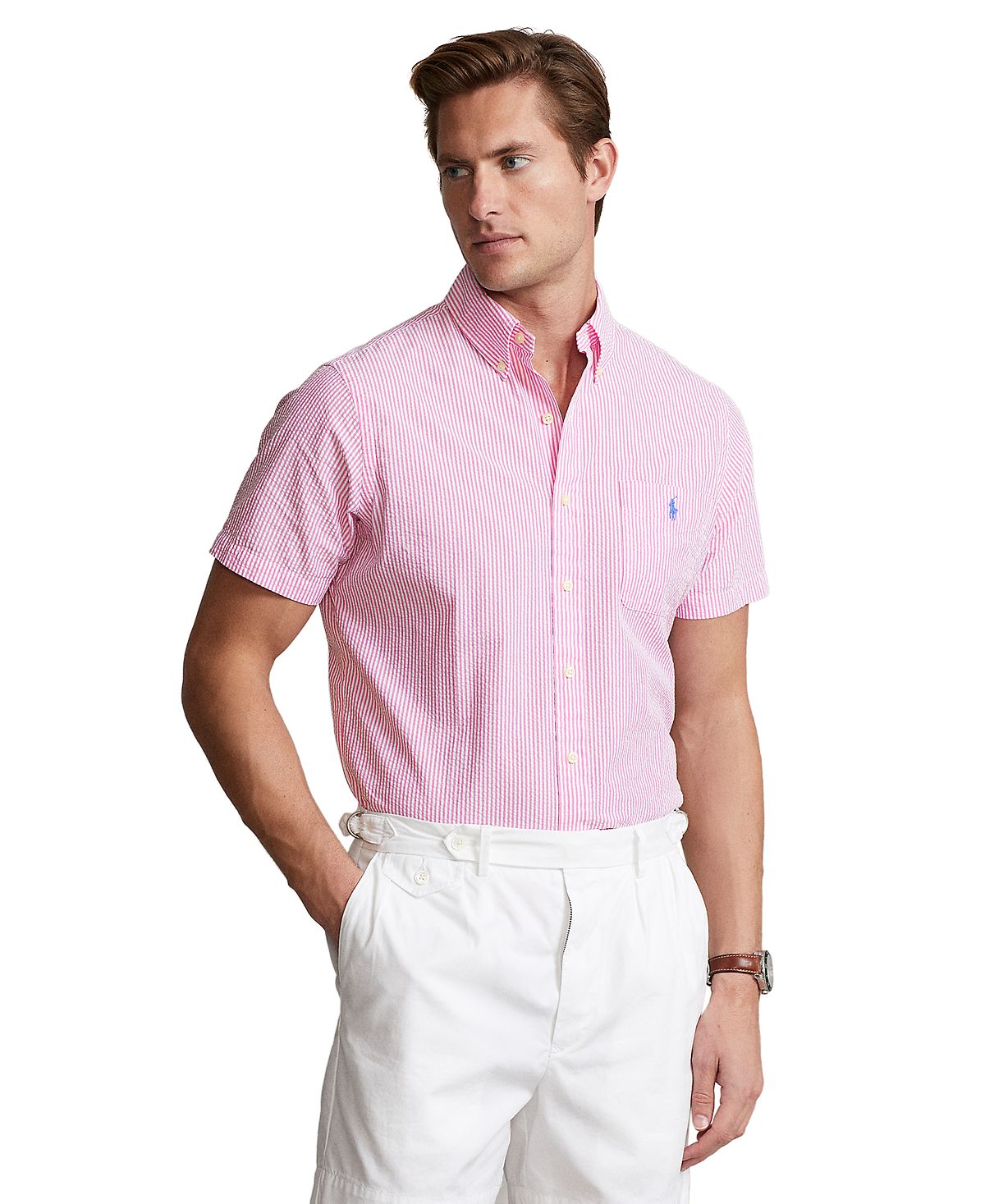 Мужская рубашка из жатого хлопка rl prepster классического кроя Polo Ralph  Lauren, мульти – заказать по доступной цене из-за рубежа в «CDEK.Shopping»