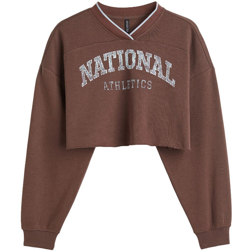 

Свитшот H&M+ Crop National Athletics, коричневый
