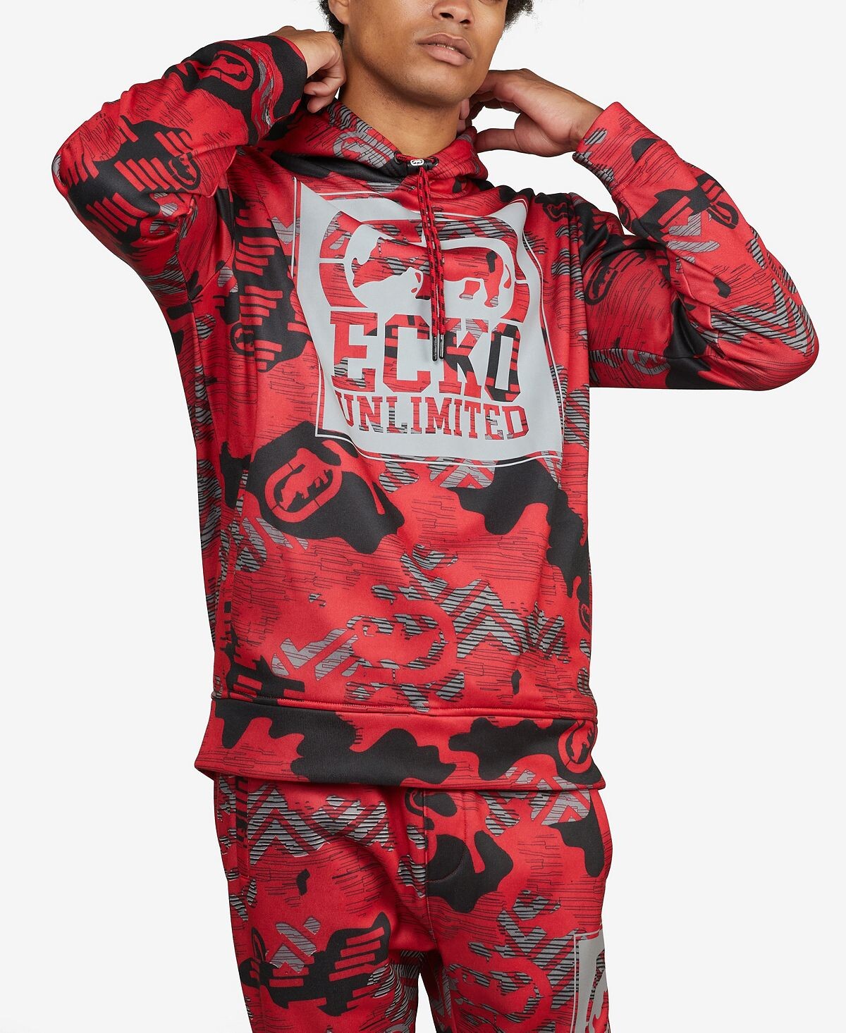 

Мужская толстовка с капюшоном dragon stone Ecko Unltd, красный