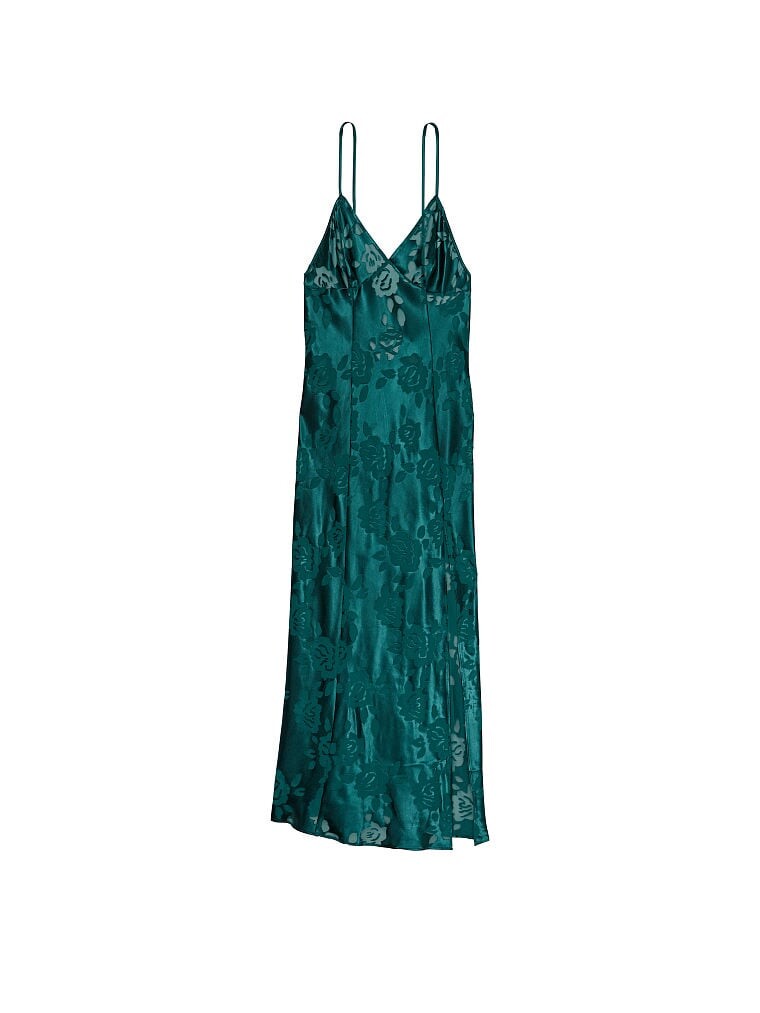 

Платье-сорочка Victoria's Secret Archives Burnout Satin, изумрудно-зеленый
