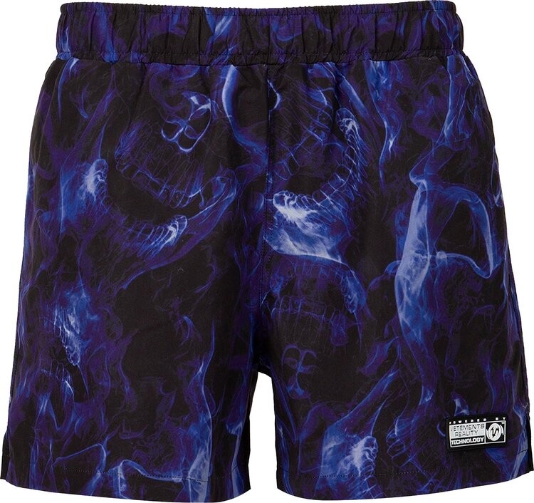 

Шорты Vetements Skulls Logo Tech Swim Shorts 'Blue Skulls', синий