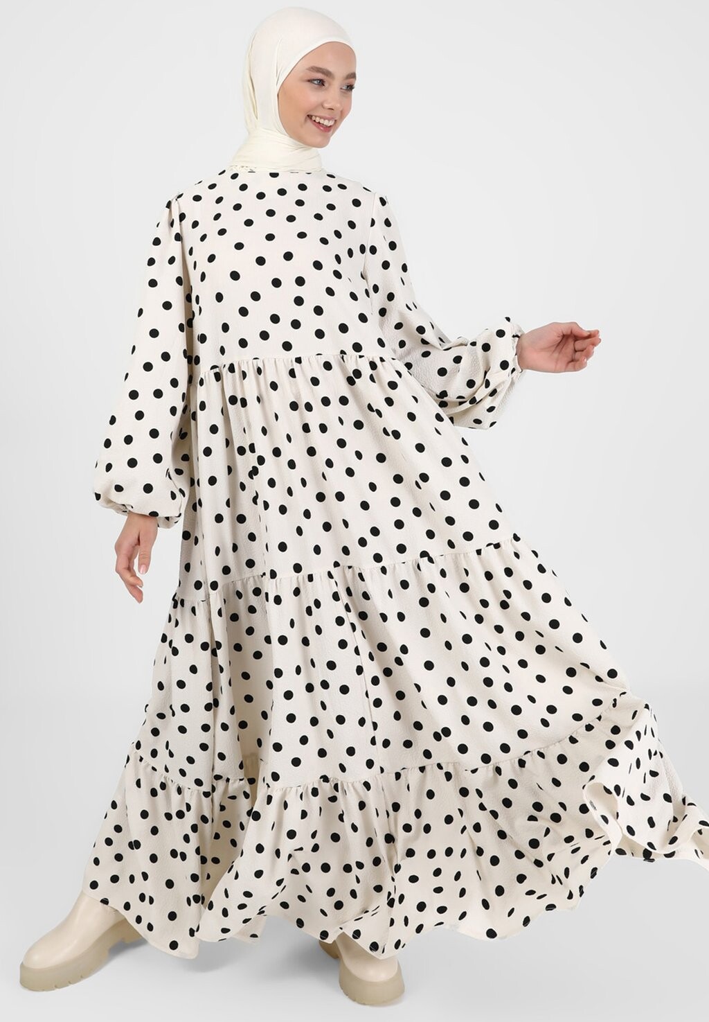 

Длинное платье Modest Benin Modanisa, бежевый