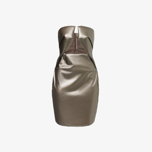Платье мини из эластичного хлопка и вырезов Rick Owens, цвет gun metal lori lieberman gun metal sky 200g limited edition