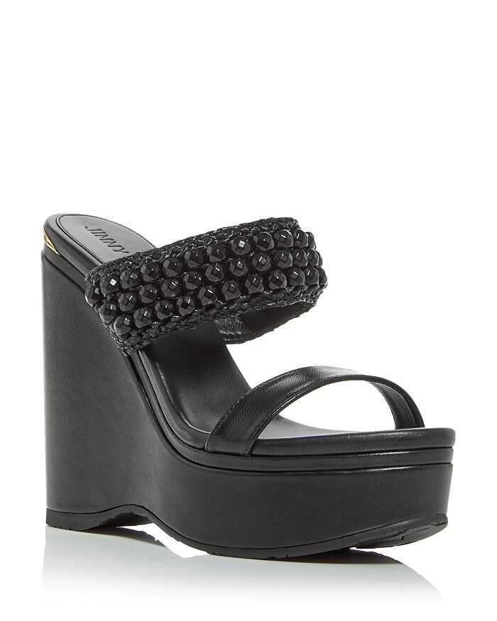 

Женские шлепанцы на танкетке с украшением Amoure 130 Jimmy Choo