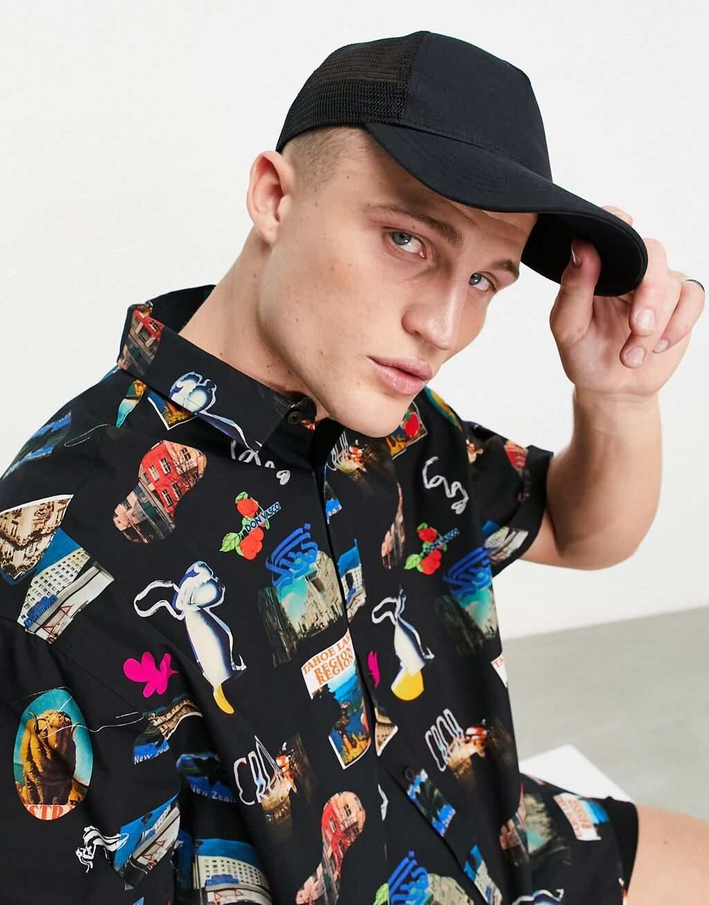 

Черная хлопковая кепка дальнобойщика ASOS DESIGN