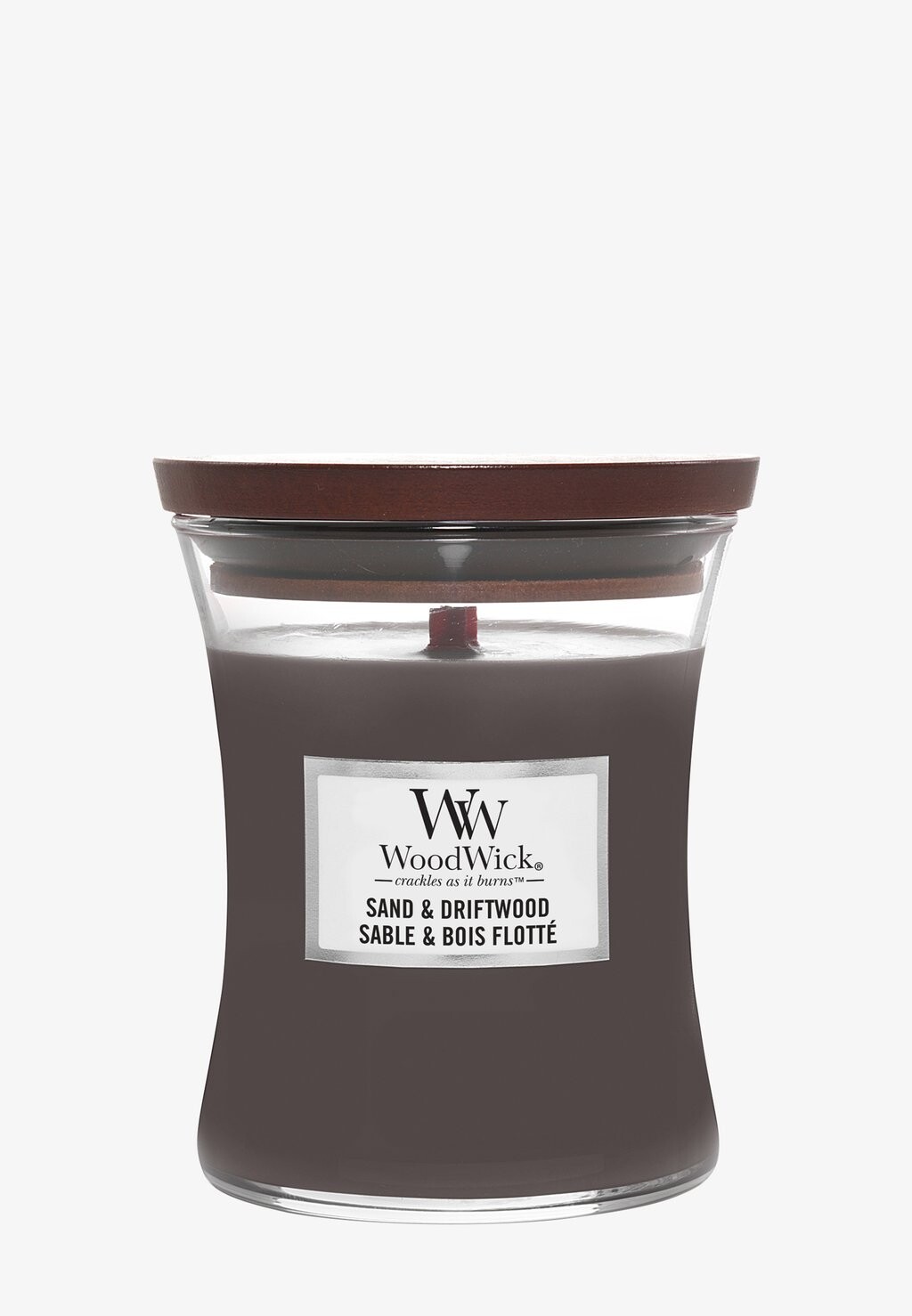 Ароматическая свеча Medium Hourglass Sand & Driftwood Woodwick, цвет grey ароматическая свеча woodwick medium spiced blackberry woodwick цвет transparent