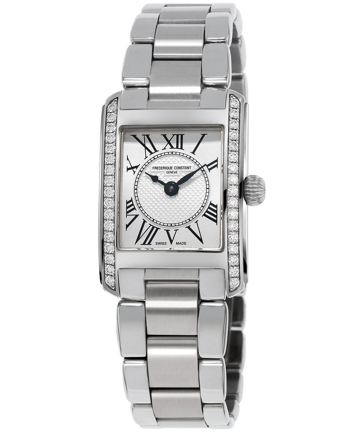 

Женские швейцарские часы Carree Diamond (2/5 карата t.w.) из нержавеющей стали с браслетом, 23x21 мм Frederique Constant