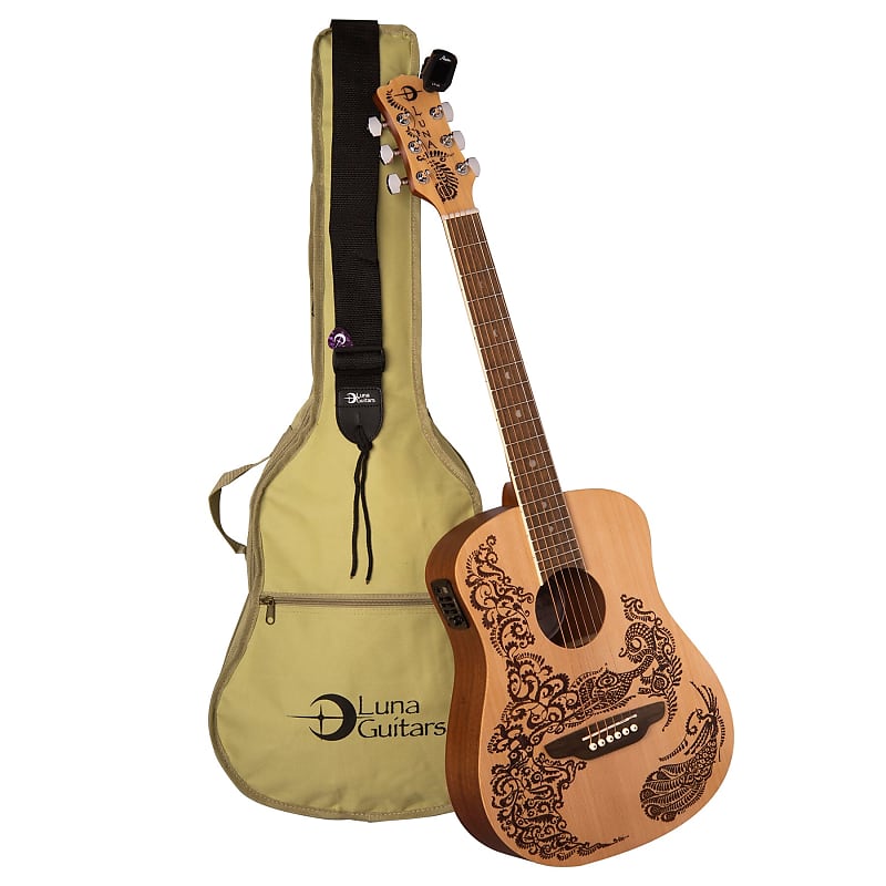Акустическая гитара Luna Safari Henna Paradise Travel Guitar Pack w/ Strap, Tuner & Gig Bag