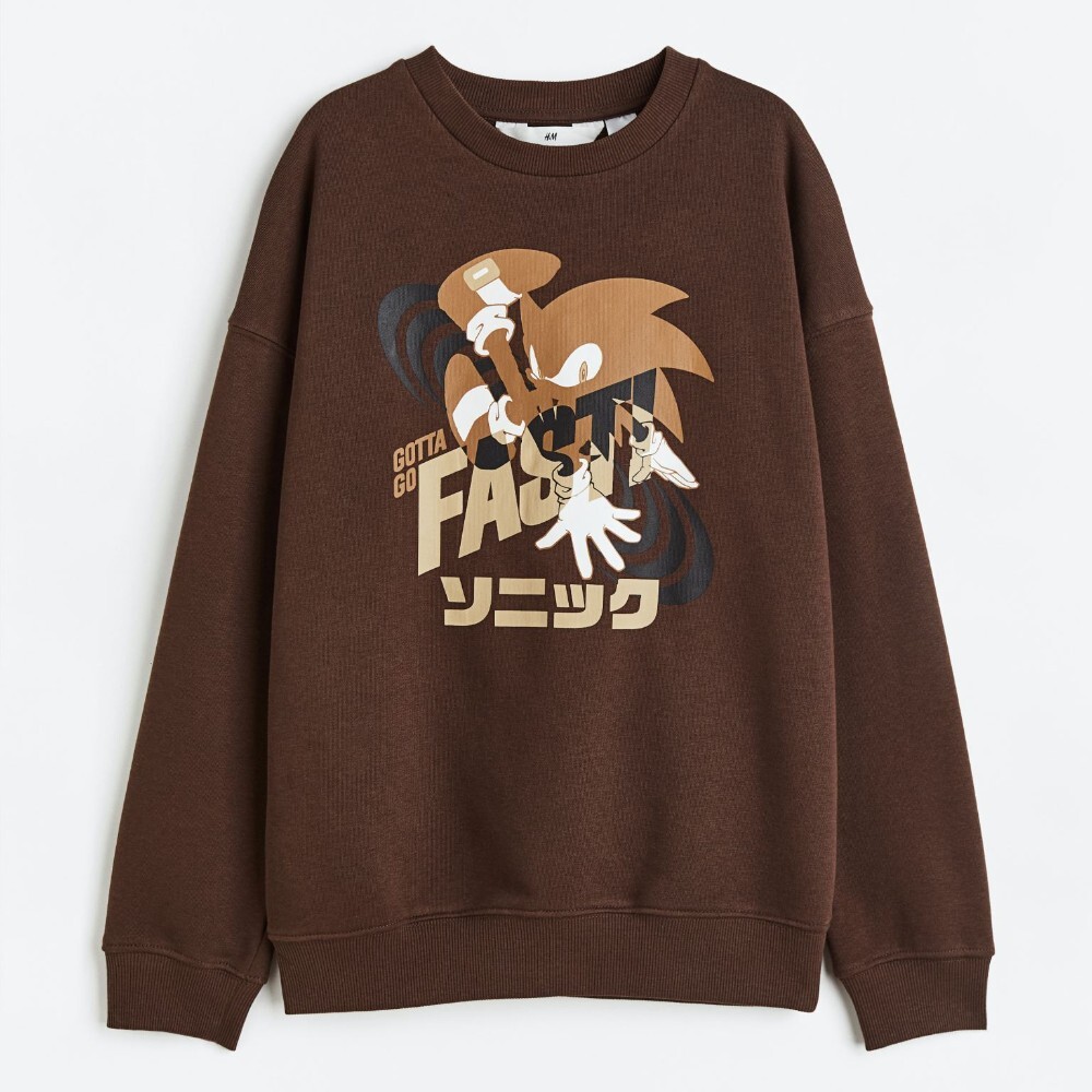 

Свитшот H&M Kids Sonic the Hedgehog, темно-коричневый