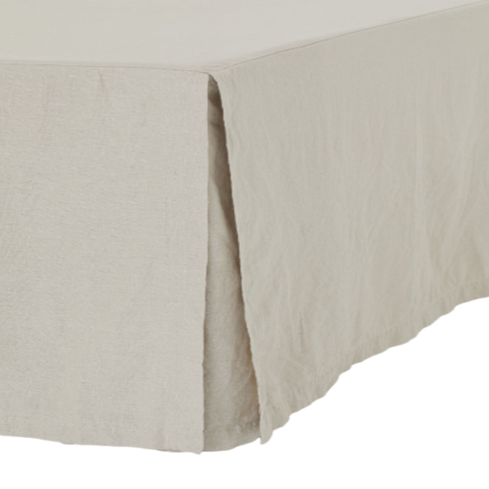 Подзор для кровати из хлопка H&M Home Linen-blend, светло-бежевый