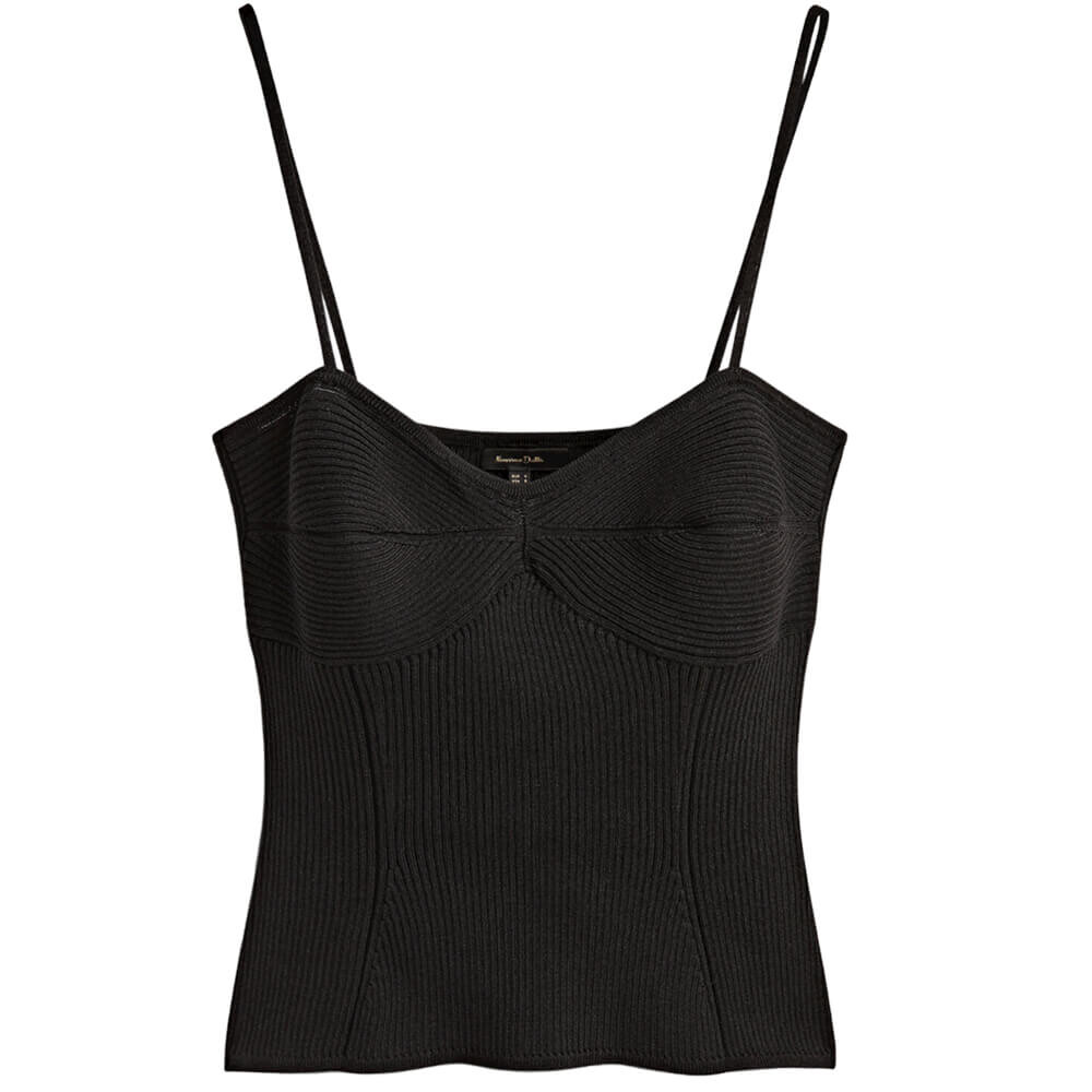 

Топ Massimo Dutti Ribbed, черный