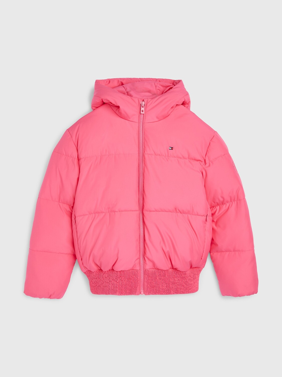 

Детская пуховая куртка с капюшоном Tommy Hilfiger, розовый
