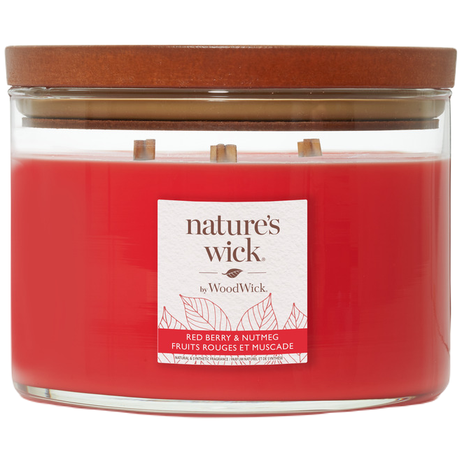 Nature's Wick By WoodWick Redberry&Nutmeg ароматическая свеча, 433 г