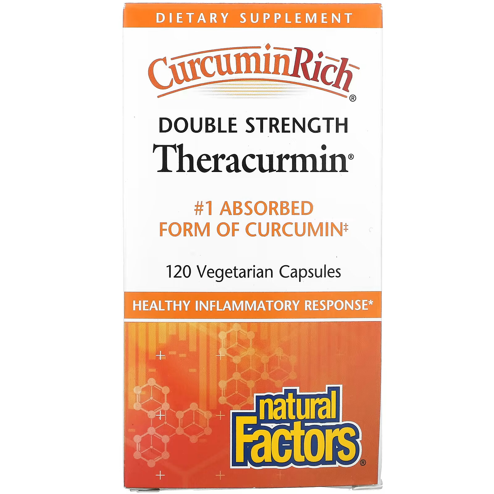 Natural Factors, Препарат CurcuminRich, Double Strength Theracurmin, 120 вегетарианских капсул natural factors curcuminrich theracurmin двойной силы 60 растительных капсул