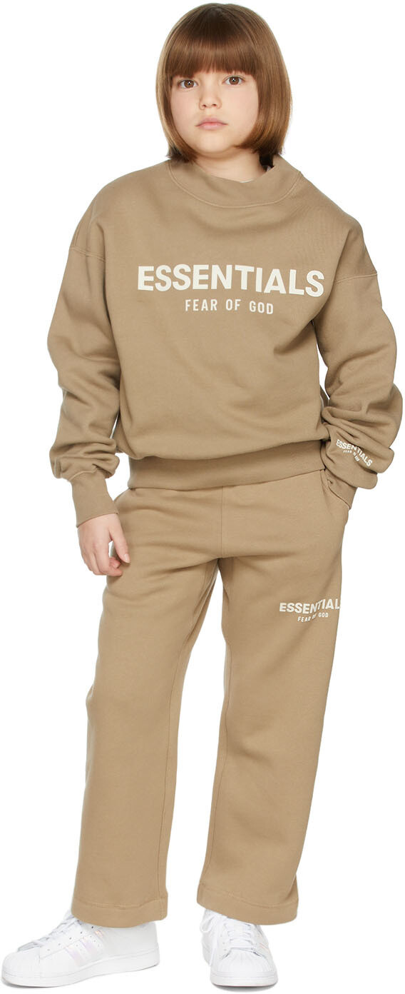 

Детская коричневая флисовая толстовка Fear of God ESSENTIALS