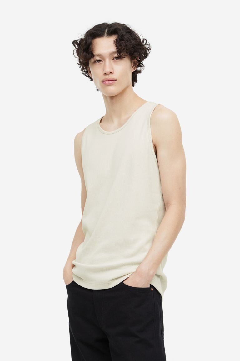 

Майка в рубчик H&M, светло-бежевый