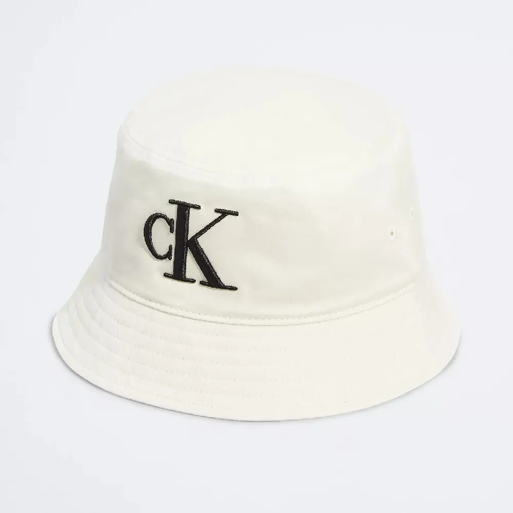 Панама Calvin Klein Embroidered Monogram Logo Twill, белый брюки с декоративными отстрочками