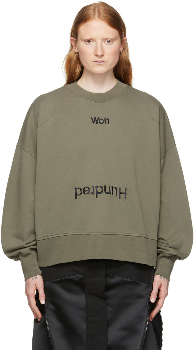 

Эксклюзивная толстовка SSENSE цвета хаки Lauren Won Hundred