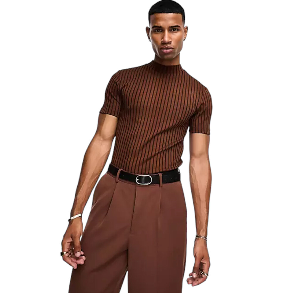 

Футболка Asos Design Muscle Fit, коричневый