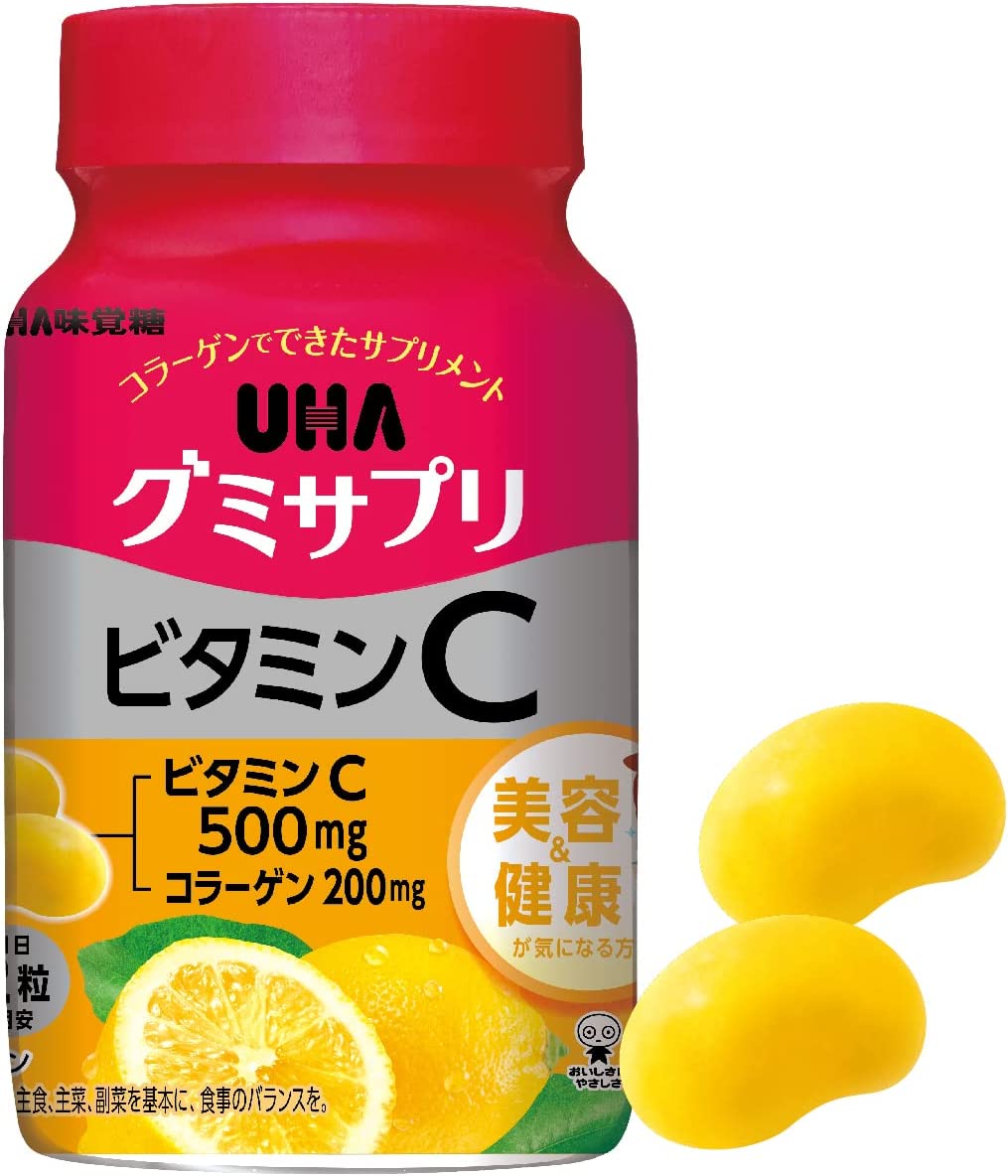 Витамин С UHA Gummy Supplement, со вкусом лимона, 60 капсул