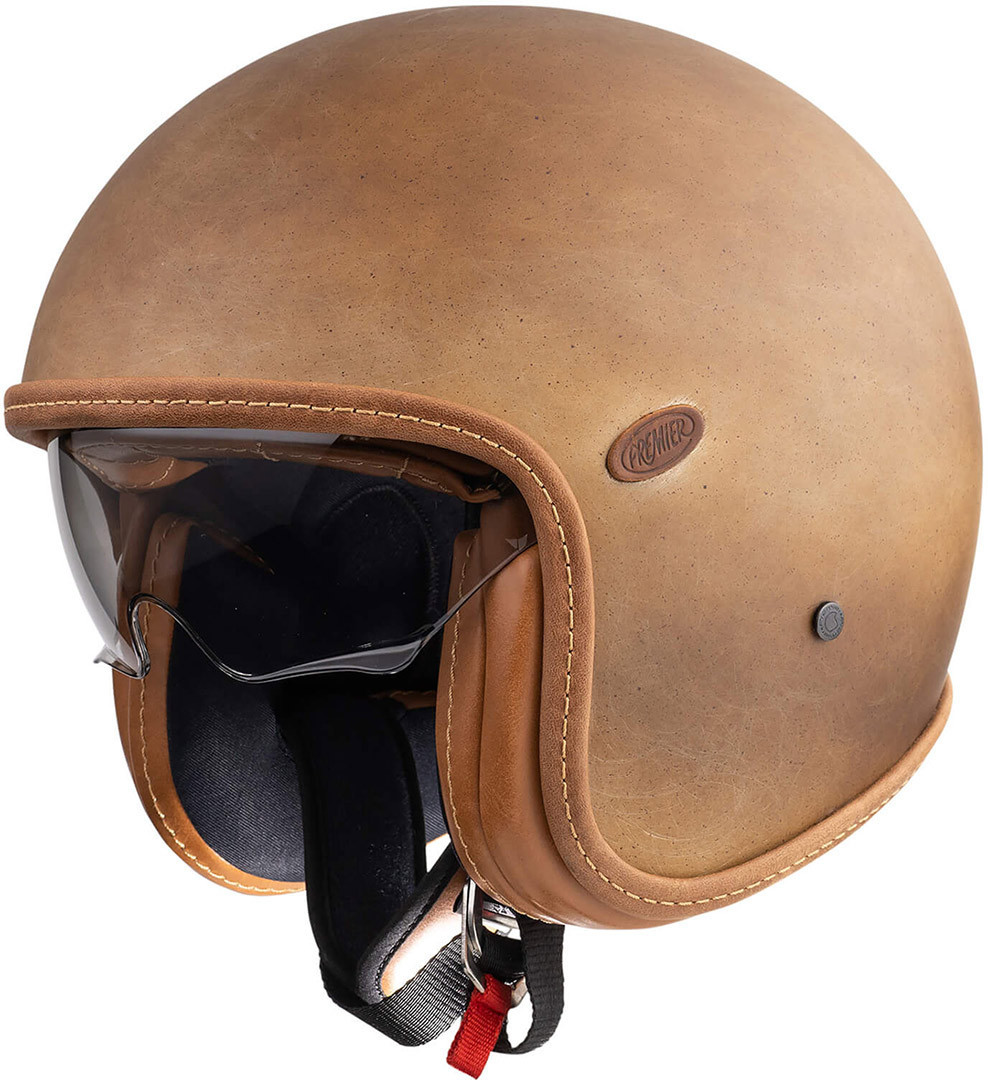 Шлем мотоциклетный Premier Vintage BOS BM, коричневый
