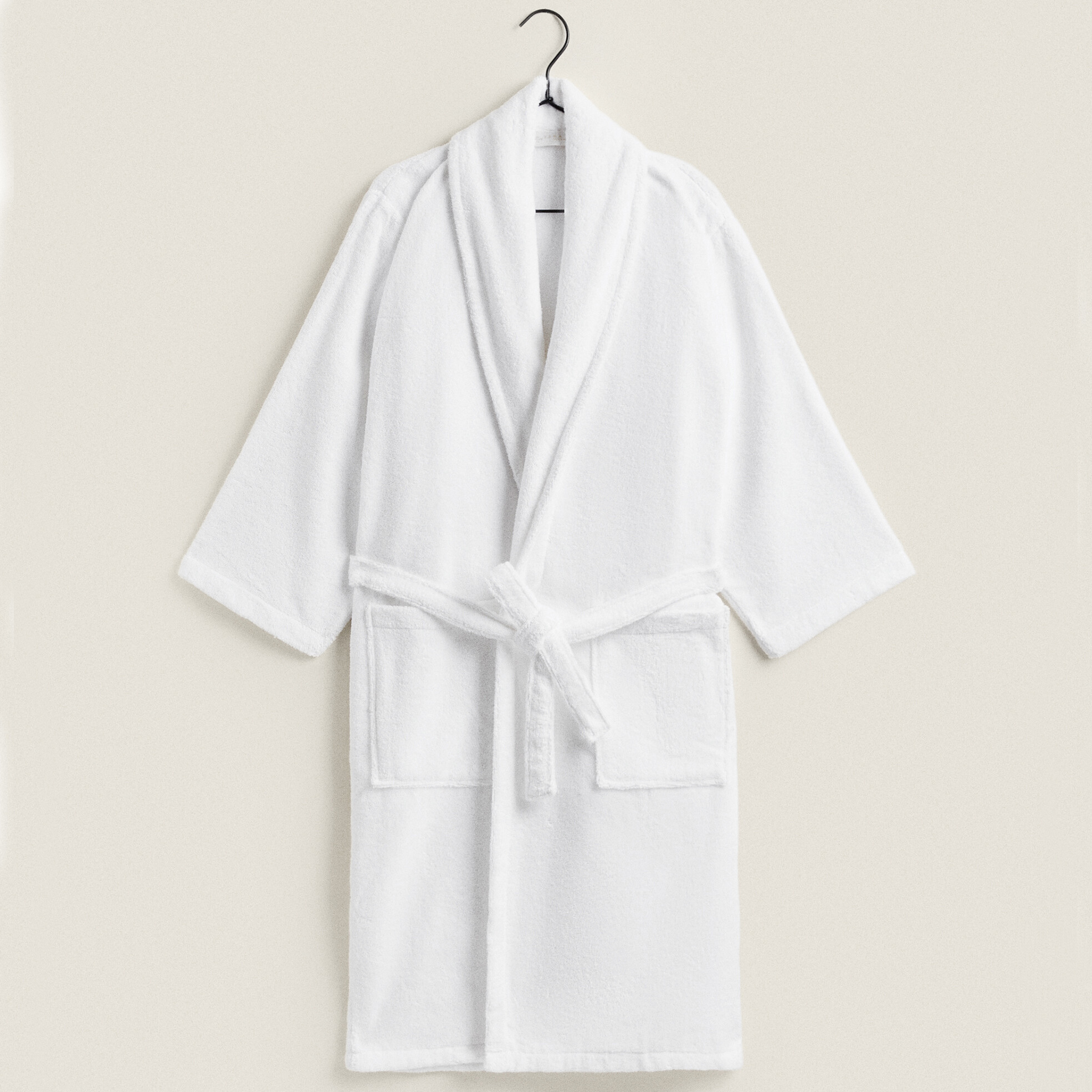 Банный халат Zara Home Extra Soft With Shawl Collar, белый
