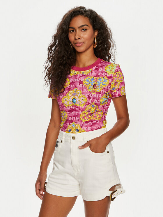 

Футболка узкого кроя Versace Jeans Couture, розовый