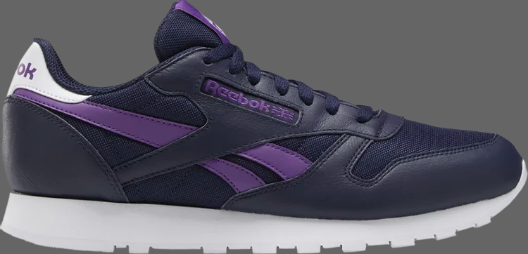 Кроссовки classic leather 'vector navy purple' Reebok, синий - фото