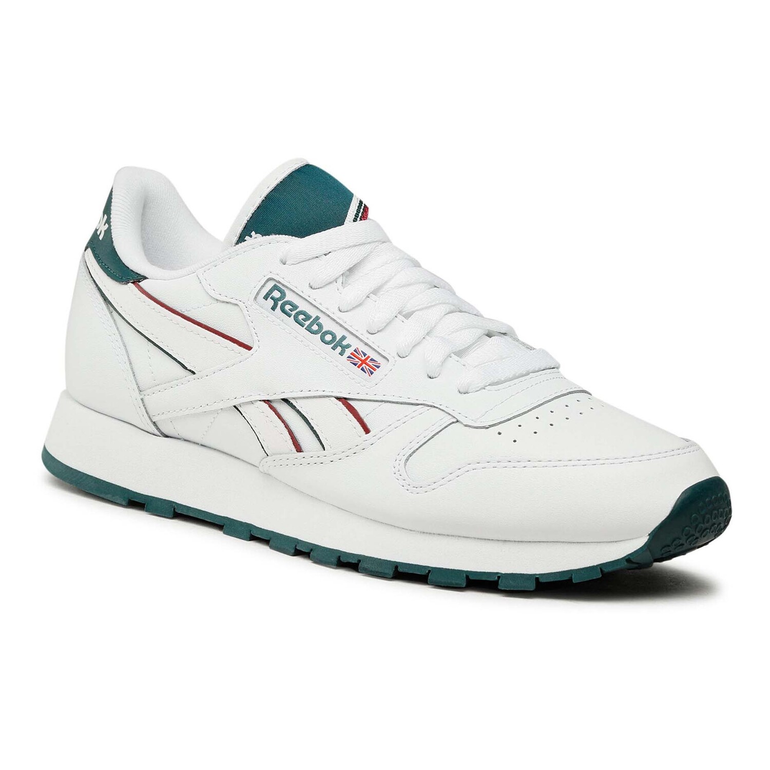 Кроссовки Reebok Classic Leather, белый/бирюзовый – купить с доставкой ...