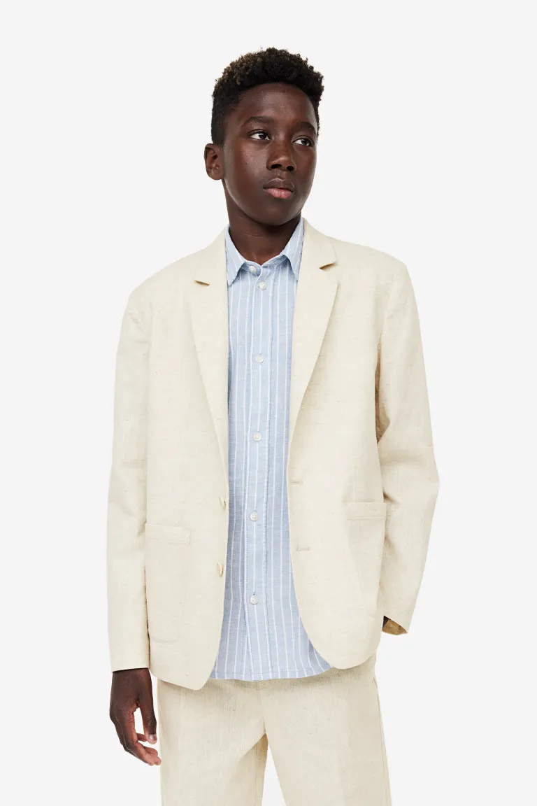 Льняной костюм H&M, бежевый