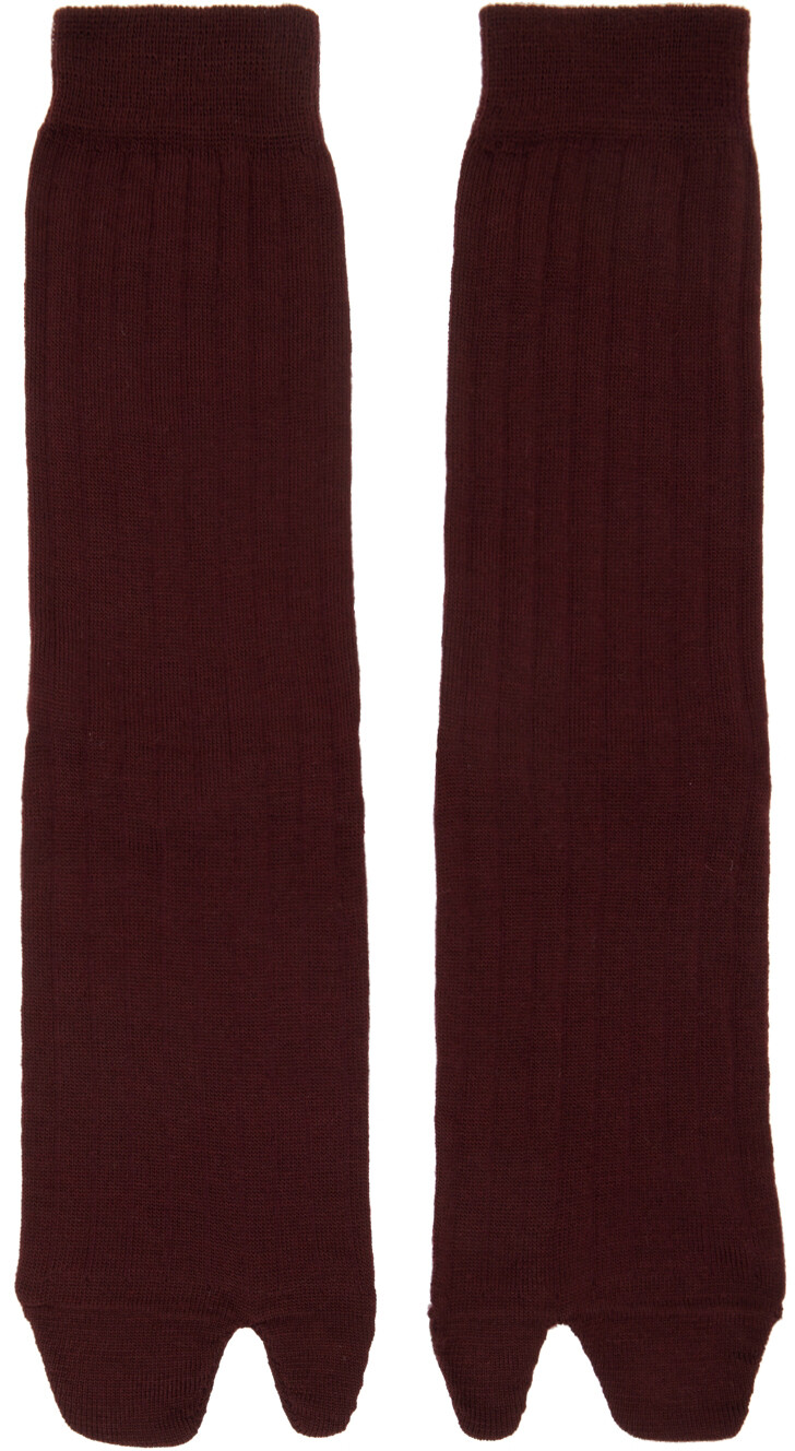 

Бордовые носки таби Maison Margiela